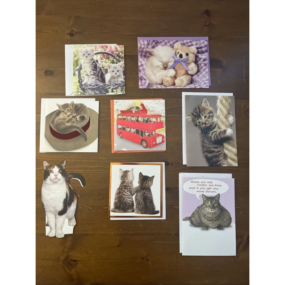 Lot of 8‎ Miscellaneous Cat Greeting Cards